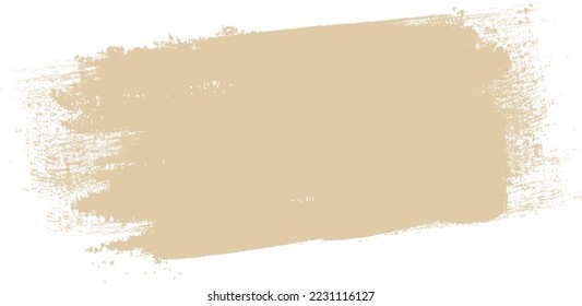 Beige brush stroke isolated on background. Paint brush stroke vector for beige ink paint, grunge design element, dirt banner, watercolor design, dirty texture. Trendy brush stroke, vector illustration