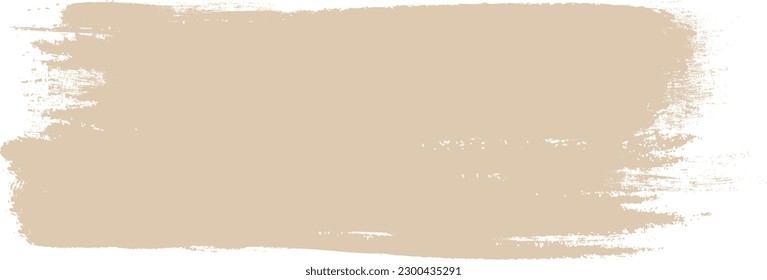 Beiger Pinselstrich einzeln auf Hintergrund. Malerpinsel, Vektorgrafik für beige Tinte, Grunge Design Element, Schmutzbanner, Aquarell Design, schmutzige Textur. Trendiger Pinselstrich, Vektorgrafik