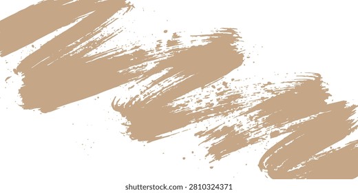 Beige brush stroke texture, grunge paint brush, abstract paint swipe, distressed artistic stroke, handcrafted paint mark. A collection of warm beige brush sweeps with textured dry-brush edges, scattered paint flecks, and layered organic strokes creates a naturally expressive composition with a refined handcrafted aesthetic. Ideal for beauty branding, cosmetic packaging, fashion promotions, lifestyle marketing, social media content, website graphics, presentation designs, and modern creative projects.