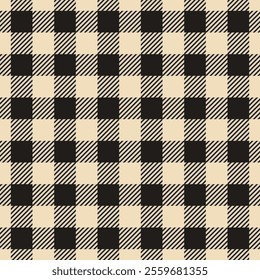 Beige Buffalo Check Plaid Seamless Pattern vector illustration