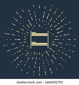 Beige Bunk bed icon isolated on blue background. Abstract circle random dots. Vector Illustration