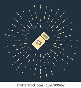 Beige Bus ticket icon isolated on dark blue background. Public transport ticket. Abstract circle random dots. Vector Illustration