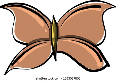 Beige butterfly, illustration, vector on white background.
