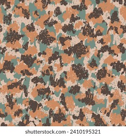 Beige Camouflage Seamless Pattern. Black Seamless Military Vector Pattern. Camouflage Shirt Brown Repeated Monochrome Graphic Art. Green Seamless Circle Vector Design. Camoflage