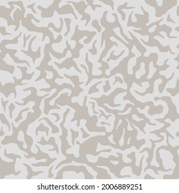 Beige Camouflage Seamless Pattern. Modern Military Two Color Camo Texture. Desert Masking Color. Stock Vector Illustration.