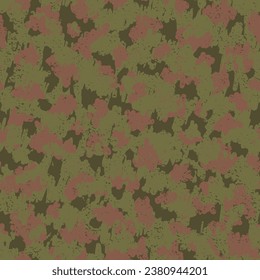 Beige Camouflage Seamless Pattern. Camouflage Print Khaki Seamless Creative Vector Wrapping. Black Repeated Army Graphic Art. Brown Repeated Doted Graphic Backdrop. Camoflage