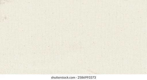 Beige canvas texture. Rice paper. Neutral tone background with noise and speckles. Pale egg shell backdrop. Natural creamy linen grid fabric print. Vector nude color illustration.