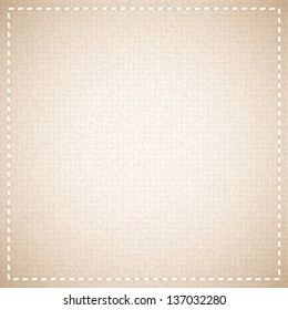 beige canvas texture with thread, vector background
