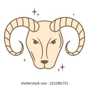 beige capricorn constellation over white