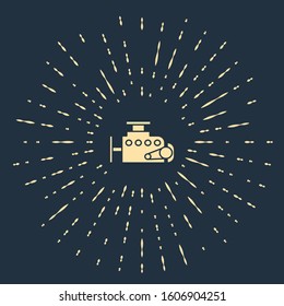 Beige Car engine icon isolated on blue background. Abstract circle random dots. Vector Illustration
