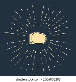Beige Car mirror icon isolated on blue background. Abstract circle random dots. Vector Illustration