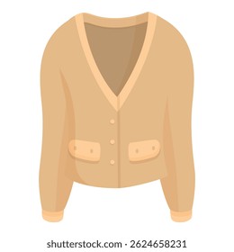 Beige cardigan with buttons and pockets, perfect for showcasing your latest fashion designs