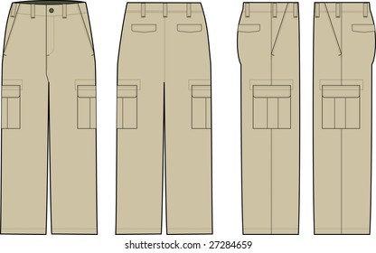 beige cargo pants illustration