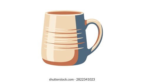 beige ceramic coffee mug with handle casting soft shadows simple smooth surface suitable for kitchen or coffee use