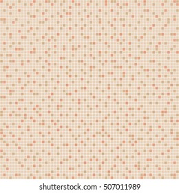 Beige ceramic tile mosaic. Vector seamless pattern. Design for cover, textile, pool, kitchen, bathroom.