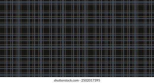 Textura de tela a cuadros beige sobre fondo negro, Ilustración vectorial.