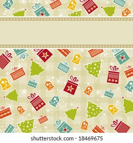 beige christmas background, vector illustration
