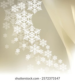 Beige Christmas Snowflakes Background Vector