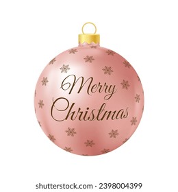 Beige Christmas tree toy Realistic color illustration