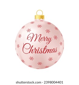Beige Christmas tree toy Realistic color illustration