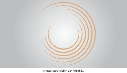 Beige circle speed lines isolated. Abstract speed lines in circle form, vector. For geometric art, elements design, logo, print materials and placard template. Abstract speed lines circles background