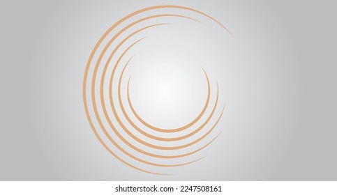 Beige circle speed lines isolated. Abstract speed lines in circle form, vector. For geometric art, elements design, logo, print materials and placard template. Abstract speed lines circles background