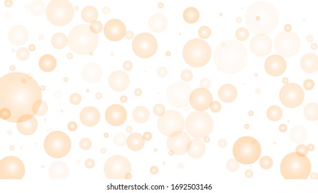Beige circles, bubbles on a white background. Abstract background.