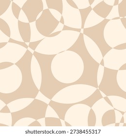 Beige Circles Decorative seamless pattern. Repeating background. Tileable wallpaper print.
