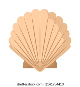 beige clam design over white