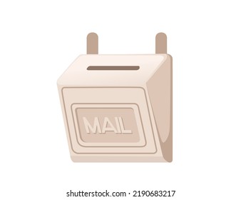 Imagen vectorial del buzón de correo de pared clásica beige aislada en fondo blanco