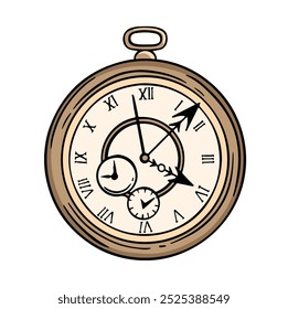 Símbolo de hora do relógio bege em estilo retrô