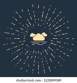 Beige Cloud icon isolated on dark blue background. Abstract circle random dots. Vector Illustration