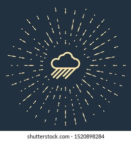 Beige Cloud with rain icon isolated on dark blue background. Rain cloud precipitation with rain drops. Abstract circle random dots. Vector Illustration
