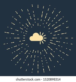 Beige Cloudy icon isolated on dark blue background. Abstract circle random dots. Vector Illustration