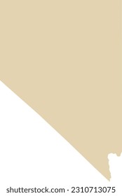 BEIGE CMYK color detailed flat map of the federal state of NEVADA, UNITED STATES OF AMERICA on transparent background