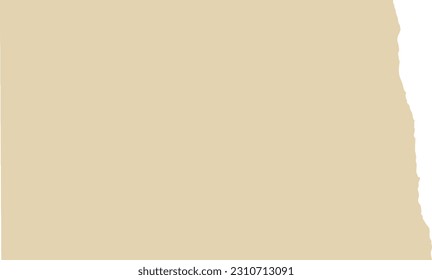 BEIGE CMYK color detailed flat map of the federal state of NORTH DAKOTA, UNITED STATES OF AMERICA on transparent background