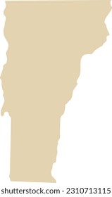 BEIGE CMYK color detailed flat map of the federal state of VERMONT, UNITED STATES OF AMERICA on transparent background