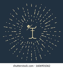Beige Coat stand icon isolated on blue background. Abstract circle random dots. Vector Illustration