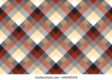 Beige color check plaid seamless pattern. Vector illustration.