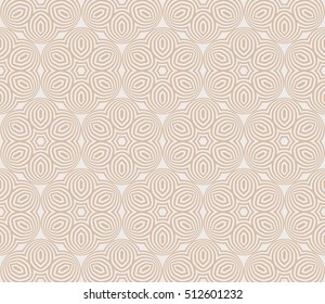 Beige color geometry seamless pattern. Abstract line, shape. Vector illustration. For design, interior, wallpaper