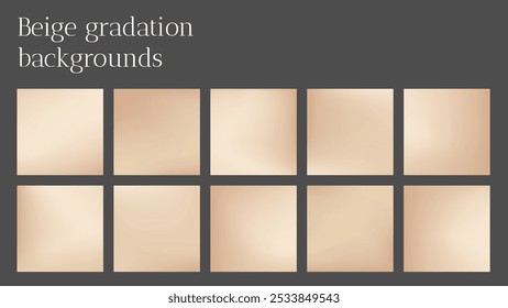 Fondo de gradación de color beige. Muestra cuadrada de degradado neutro nude. Malla de Vector de piel marrón Abstractas. Portada mínima de una publicación de chocolate en las redes sociales. Desenfoque suave y tranquilo para un fondo de estudio moderno