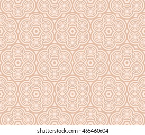 beige color illustration. A set of concentric circles. Vector. For the design, printing, interior design. Seamless pattern.