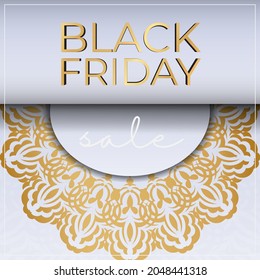 Beige color round pattern black friday poster