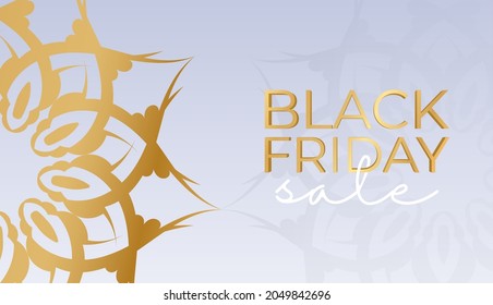 Beige color round pattern black friday party poster