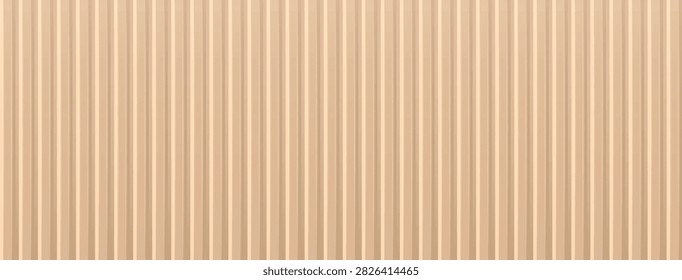 Beige corrugated container texture. Vertical ribbed steel panel. Seamless carton pattern