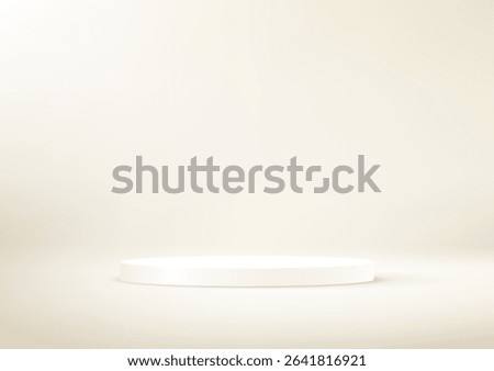 Beige, Cream background vector 3d with podium. 3D abstract studio room with pedestal podium. Space for selling products on the website. Vector illustration.