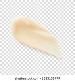 Beige cream shampoo smear texture isolated realistic vector illustration, beauty cosmetic product smudge