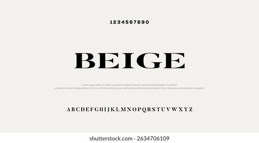 Beige kreative Schriftart. Moderne abstrakte digitale Schriftart. Logo kreative Schriftart, Typ, Technologie, Film, digital, Musik, Film. Schriften und Illustration im Vektorformat.