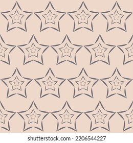 Beige cute seamless pattern with star and starry sky, cute ornament background