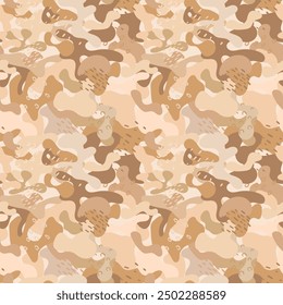 Patrón de camuflaje de camuflaje de dibujo militar del desierto beige. Formas abstractas modernas dibujo a mano patrón de camuflaje de caza